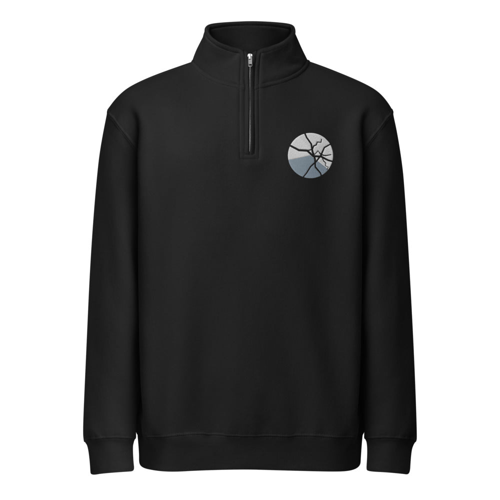 Cracked Moon Quarter-Zip — Black